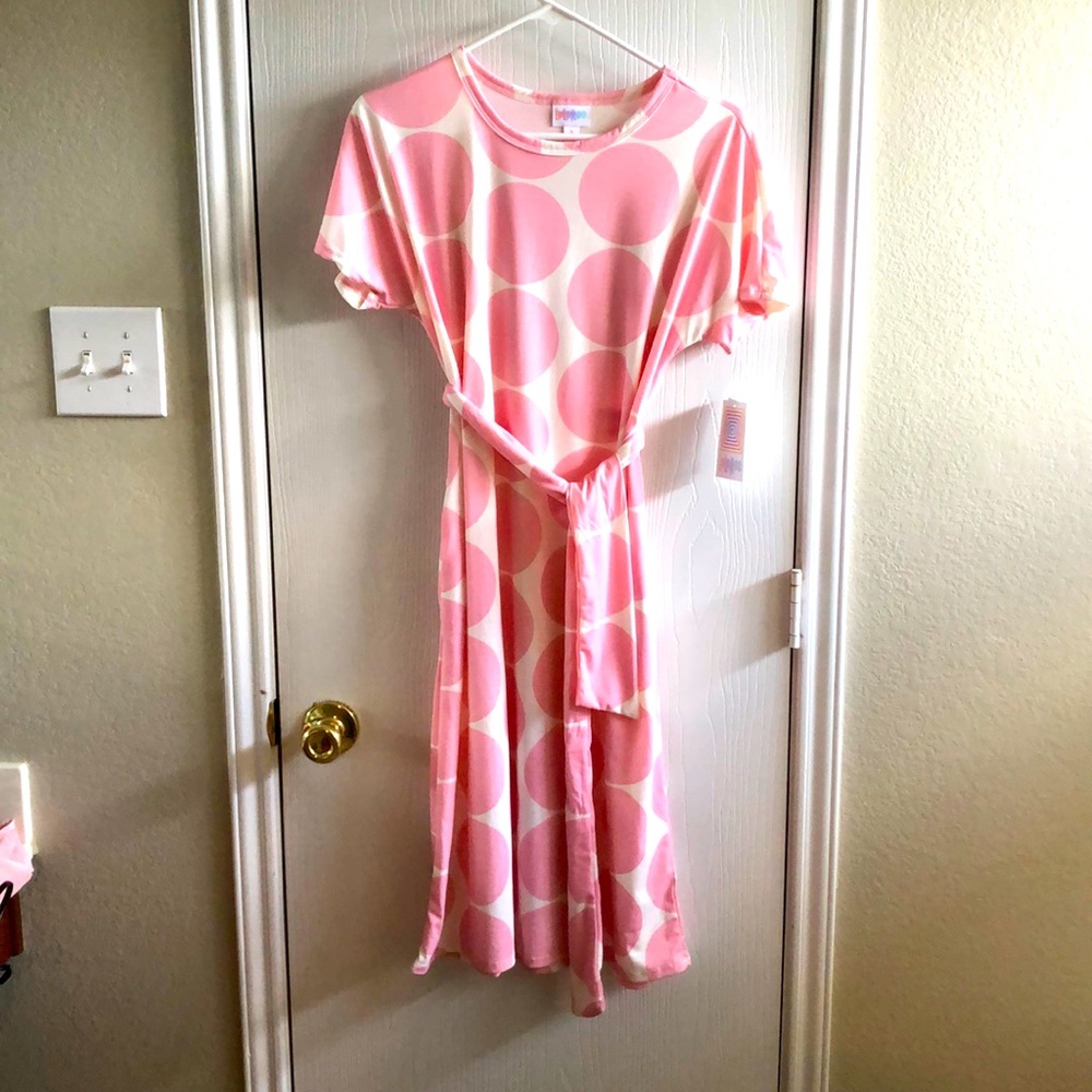 Pink polka dot dress